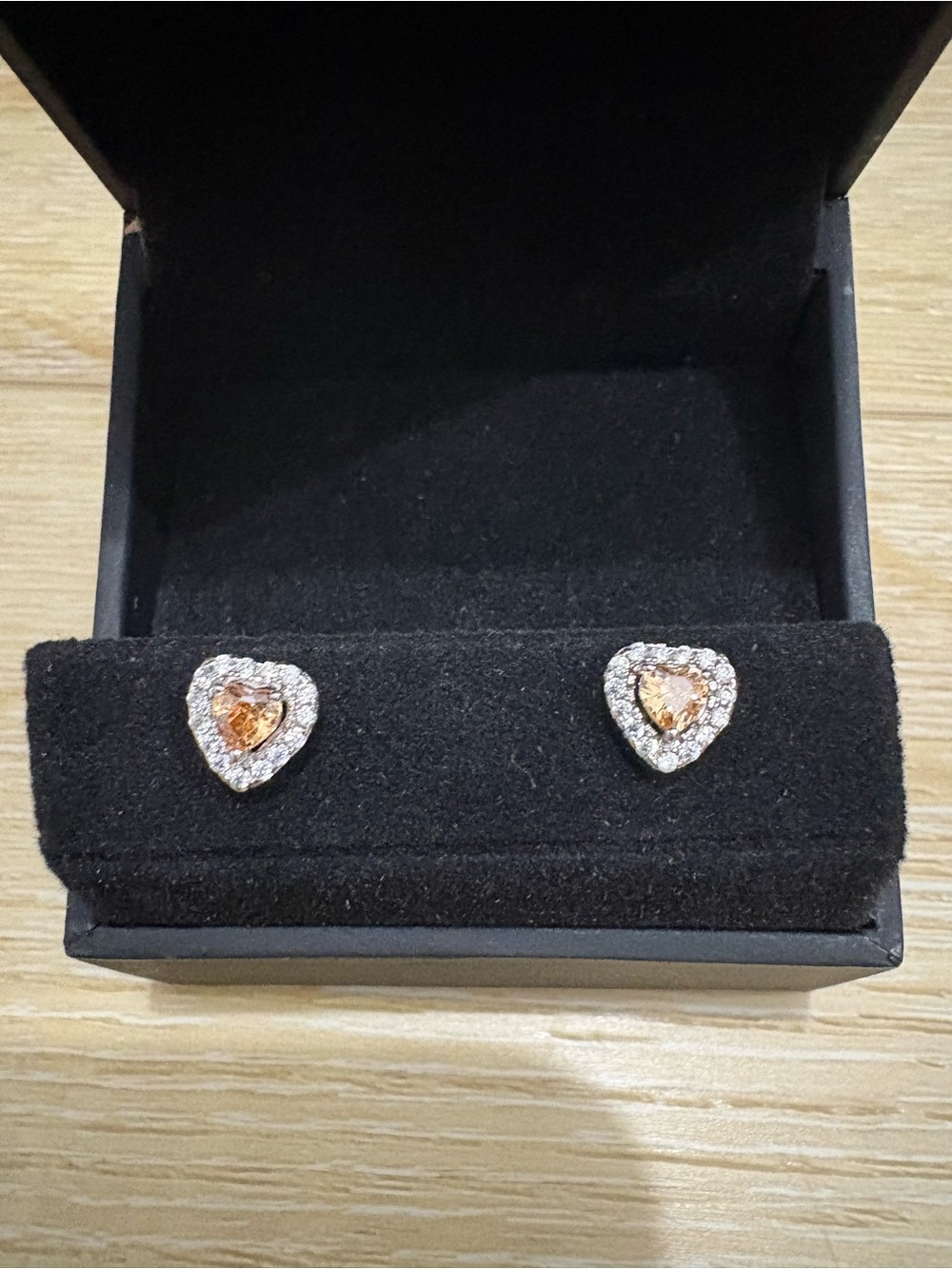 Kay Jewelers Women’s Halo Heart Birthstone Fashion Stud Earrings $40.00 Citrine